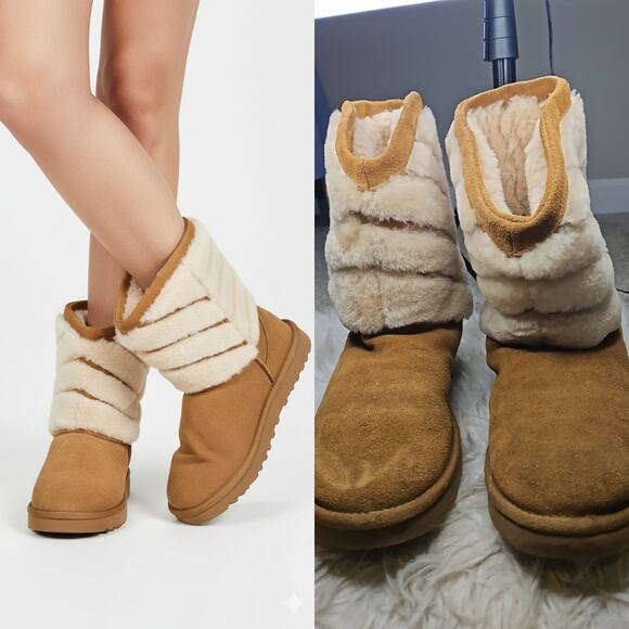 Ugg Shoes - UGG Tania Sheepskin Boots Tan Genuine Sheepskin Fur Uppe